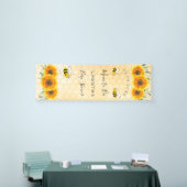 赤ちゃんシャワーママbeeひまわり黄色のハニカム 横断幕 (トレードショー)