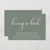 赤ちゃんシャワーミニマリスト持って来る本の挿入カード 招待状 (正面/裏面)