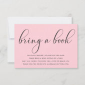 赤ちゃんシャワーミニマリスト持って来る本の挿入カード 招待状 (正面)