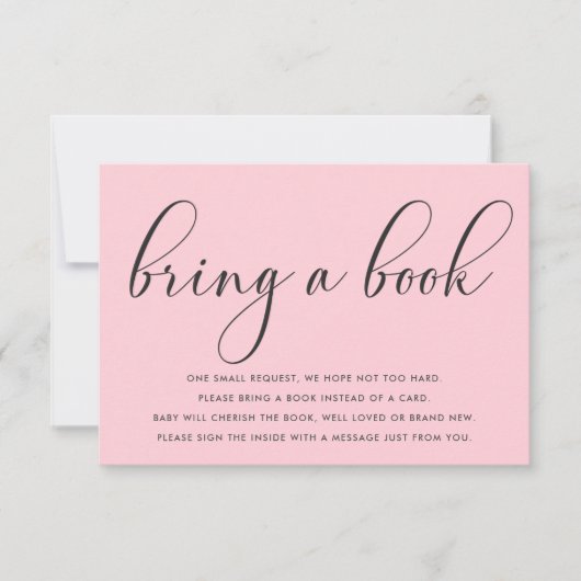 赤ちゃんシャワーミニマリスト持って来る本の挿入カード 招待状 (正面)