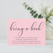 赤ちゃんシャワーミニマリスト持って来る本の挿入カード 招待状 (スタンド正面)