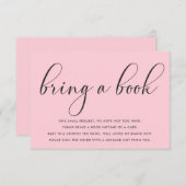 赤ちゃんシャワーミニマリスト持って来る本の挿入カード 招待状 (正面/裏面)