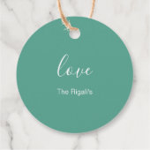 赤ちゃんシャワーメッセージカードかわいい水の色バニー フェイバータグ (裏面)