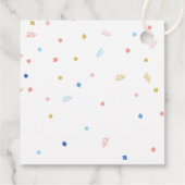 赤ちゃんシャワーメッセージカードピンクとブルーとバルーン フェイバータグ (裏面)