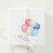 赤ちゃんシャワーメッセージカードピンクとブルーとバルーン フェイバータグ (インサイチュ)