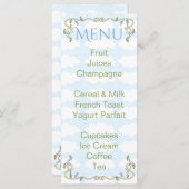 赤ちゃんシャワーメニュー「天空の城/黄色」 メニュー (正面/裏面)