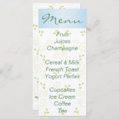 赤ちゃんシャワーメニュー「金ゴールドブルーバード」 メニュー (正面/裏面)