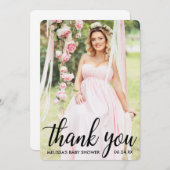 赤ちゃんシャワーモダンありがとうフォトカードR 招待状 (正面/裏面)