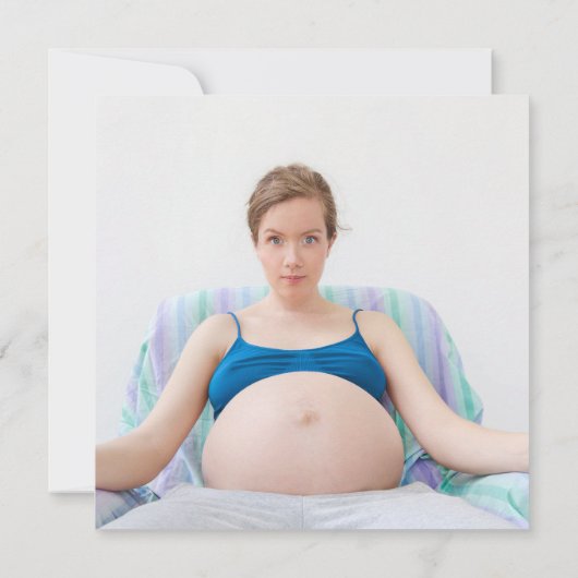 赤ちゃんシャワーモダンおもしろい撮影ポップ・アートの準備完了 招待状 (裏面)