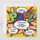 赤ちゃんシャワーモダンおもしろい撮影ポップ・アートの準備完了 招待状 (正面)