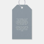 赤ちゃんシャワーモダンのスクリプトのエレガント塵 ギフトタグ (裏面)