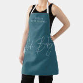 赤ちゃんシャワーモダンはっきりしたティール（緑がかった色）青エレガント エプロン (インサイチュ)