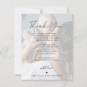 赤ちゃんシャワーモダンシンプルのスクリプト写真 サンキューカード (正面)