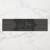 赤ちゃんシャワーモダンスクリプト黒シックエレガント水 ペットボトルラベル (シングルラベル)