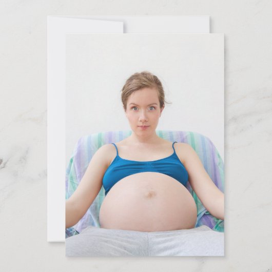 赤ちゃんシャワーモダン散水青男の赤ちゃん写真 招待状 (裏面)