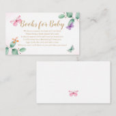 赤ちゃんシャワーユーカリバタフライのブックリクエスト エンクロージャーカード (正面/裏面)