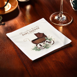 赤ちゃんシャワーユーカリヴィンテージキャリッジかわいい スタンダードカクテルナプキン