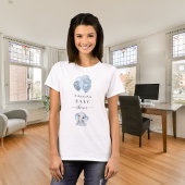 赤ちゃんシャワーライトブルー風船エレファントボーイ Tシャツ