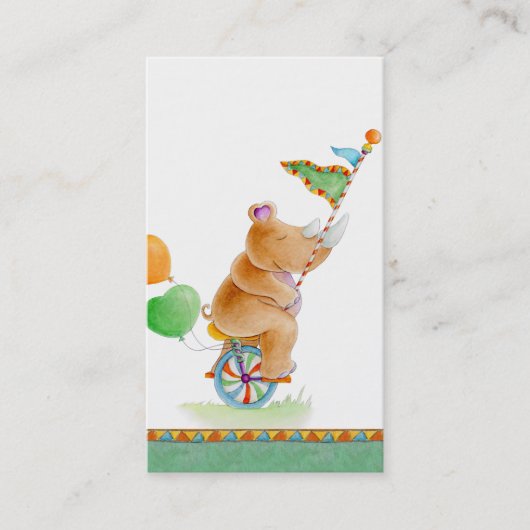 赤ちゃんシャワーライノセロスのアートブックギフトカード 名刺 (正面)