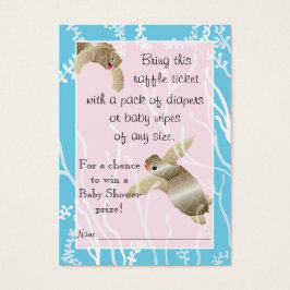 赤ちゃんシャワーラッフルチケット/ピンク/ブルーカメ