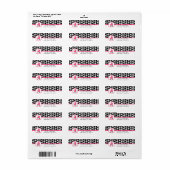 赤ちゃんシャワーラベル千鳥格子の- & Hot Pink ラベル (フルシート)