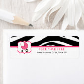 赤ちゃんシャワーラベル – ゼブラプリントとホットピンク ラベル (インサイチュ)