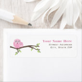 赤ちゃんシャワーラベル – ピンクマザー&ベビーフクロウ ラベル (インサイチュ)