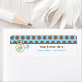 赤ちゃんシャワーラベル – 青おむつピンク&水玉模様 ラベル (インサイチュ)