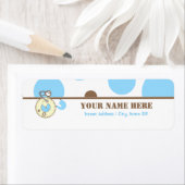 赤ちゃんシャワーラベル – 青おむつピンク&水玉模様 ラベル (インサイチュ)