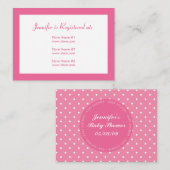 赤ちゃんシャワーレジストリカード（日付あり） – ピンクのドット エンクロージャーカード (正面/裏面)