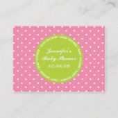 赤ちゃんシャワーレジストリカード（日付あり） – ピンク/緑 エンクロージャーカード (裏面)