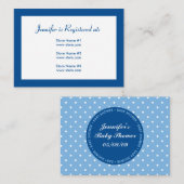 赤ちゃんシャワーレジストリカード（日付あり） – 青 エンクロージャーカード (正面/裏面)
