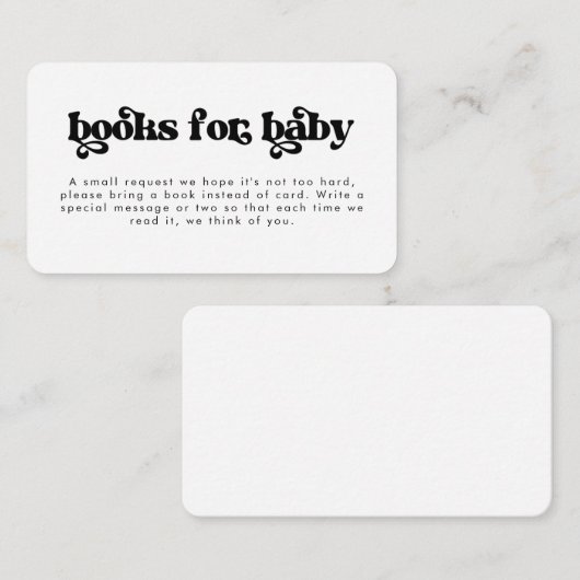 赤ちゃんシャワーレトロカード用のシャワーブック エンクロージャーカード (正面/裏面)