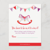 赤ちゃんシャワーロッキング馬おむつラッフル エンクロージャーカード (裏面)