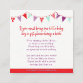 赤ちゃんシャワーロッキング馬のブックリクエストカード エンクロージャーカード (裏面)