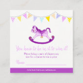 赤ちゃんシャワーロッキング馬アートおむつラッフルカード エンクロージャーカード (裏面)