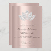 赤ちゃんシャワーロータスリッターバラ金ゴールドドリップスボーイガール 招待状 (正面/裏面)