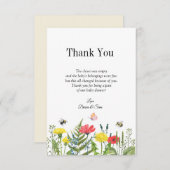 赤ちゃんシャワーワイルドフラワー サンキューカード (正面/裏面)