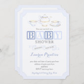 赤ちゃんシャワーヴィンテージ紅茶パーティー招待状カード 招待状 (正面/裏面)