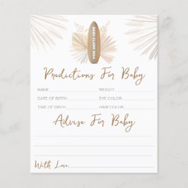 赤ちゃんシャワー予測とアドバイスカード