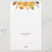 赤ちゃんシャワー予測ゲーム少しカボチャ 便箋 (裏面)