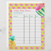 赤ちゃんシャワー予測ゲーム – フルーティー熱帯 (正面/裏面)