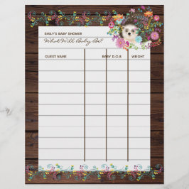 赤ちゃんシャワー予測ゲーム – Hedgehog Flowers