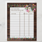 赤ちゃんシャワー予測ゲーム – Hedgehog Flowers (正面/裏面)