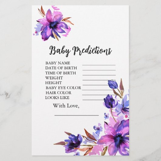 赤ちゃんシャワー予測パープルピンクのラベンダー花 (正面)