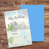 赤ちゃんシャワー予測ブルーバルーンと恐竜