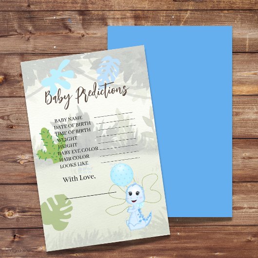 赤ちゃんシャワー予測ブルーバルーンと恐竜