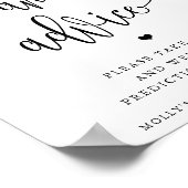 赤ちゃんシャワー予測、ミニマリスト書道 ポスター (角)