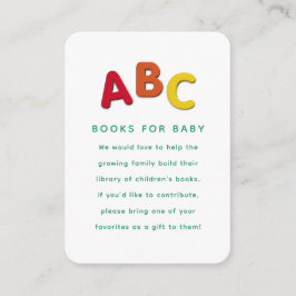赤ちゃんシャワー予約リクエストかわいいカラフルABC エンクロージャーカード