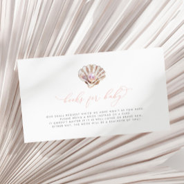 赤ちゃんシャワー予約リクエストのための小さな真珠の本 エンクロージャーカード